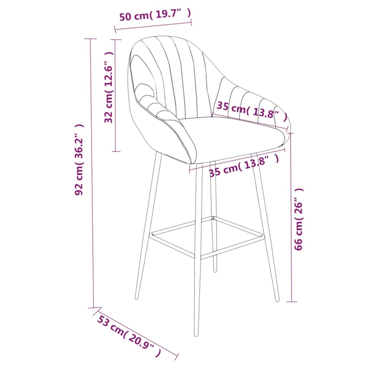 vidaXL Stołki barowe, 2 szt., jasnobrązowe, sztuczna skóra