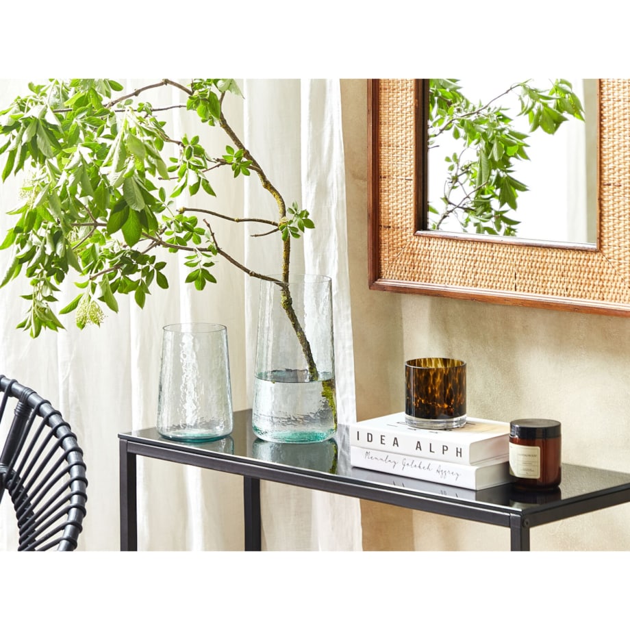 Komplet 2 wazonów na kwiaty szklany przezroczysty KULCHE