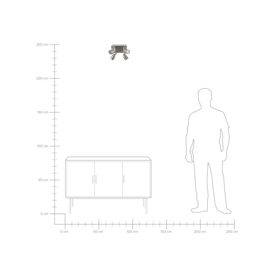 Lampa sufitowa 4-punktowa metalowa srebrna BONTE