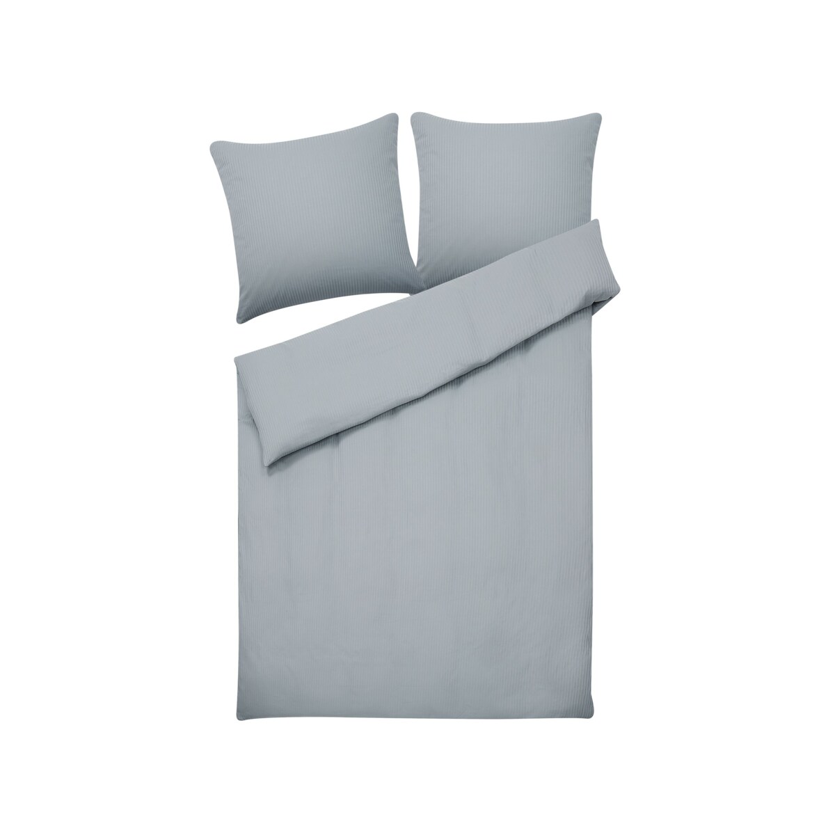 Komplet pościeli bawełnianej satynowej w paski 155 x 220 cm szary AVONDALE