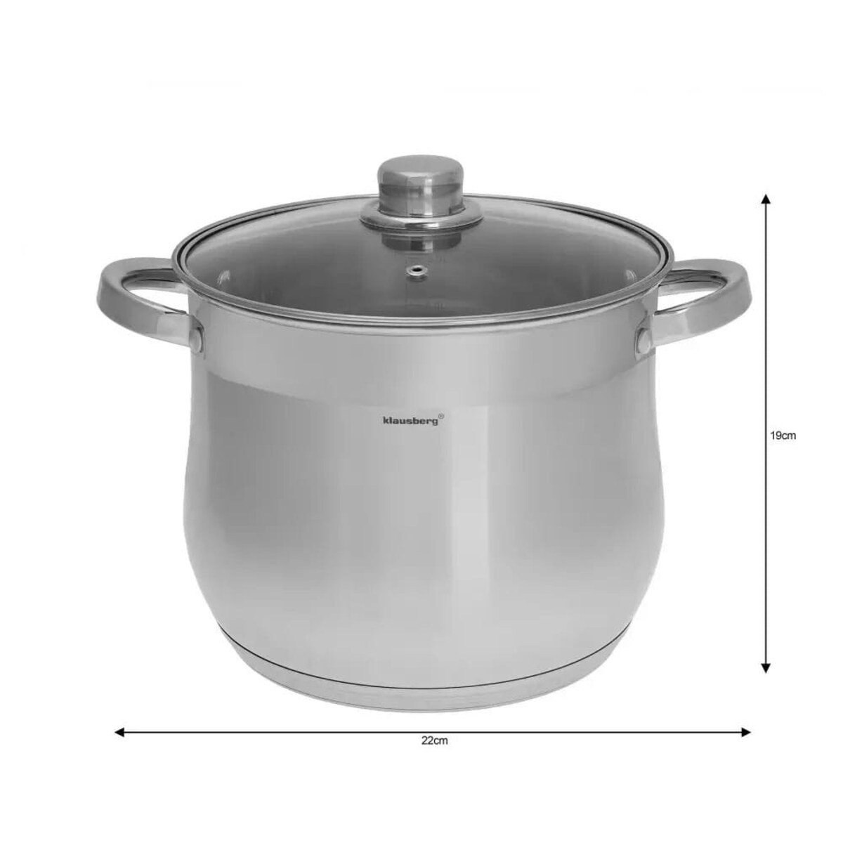 Garnek stalowy gastronomiczny duży 7.0L 22cm KLAUSBERG