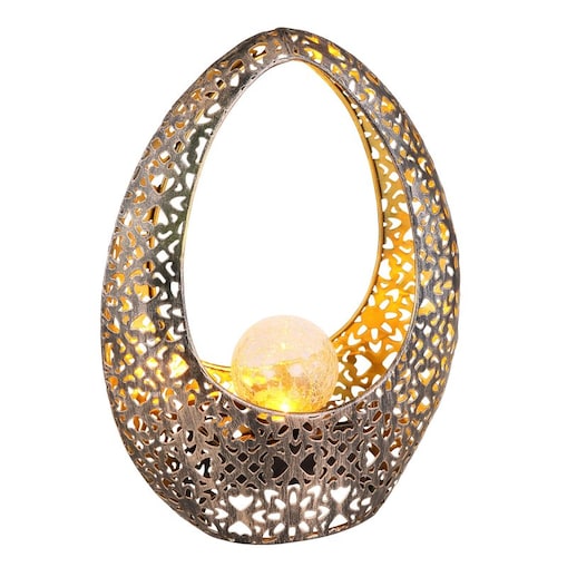 Lampa solarna stojąca ogrodowa LED Globo 36528 IP44 brązowa, 3000K, metal i szkło