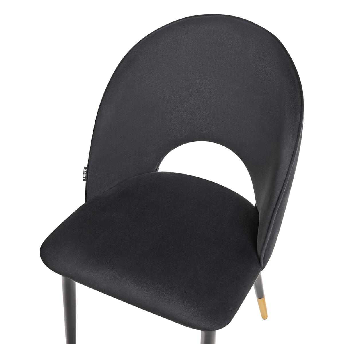 Zestaw 2 krzeseł do jadalni welurowy czarny MAGALIA