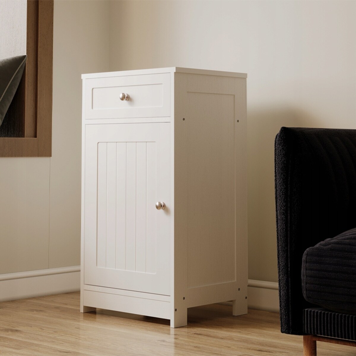 Komoda biała do biura salonu regał szafka z drzwiczkami szuflada loft 76 cm
