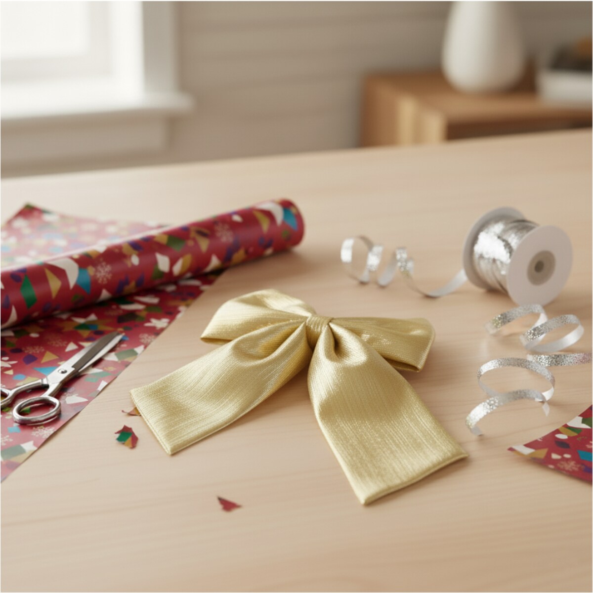 Kokarda Świąteczna Na Choinkę 33 Cm Kominek Na Boże Narodzenie Dekoracja Złota