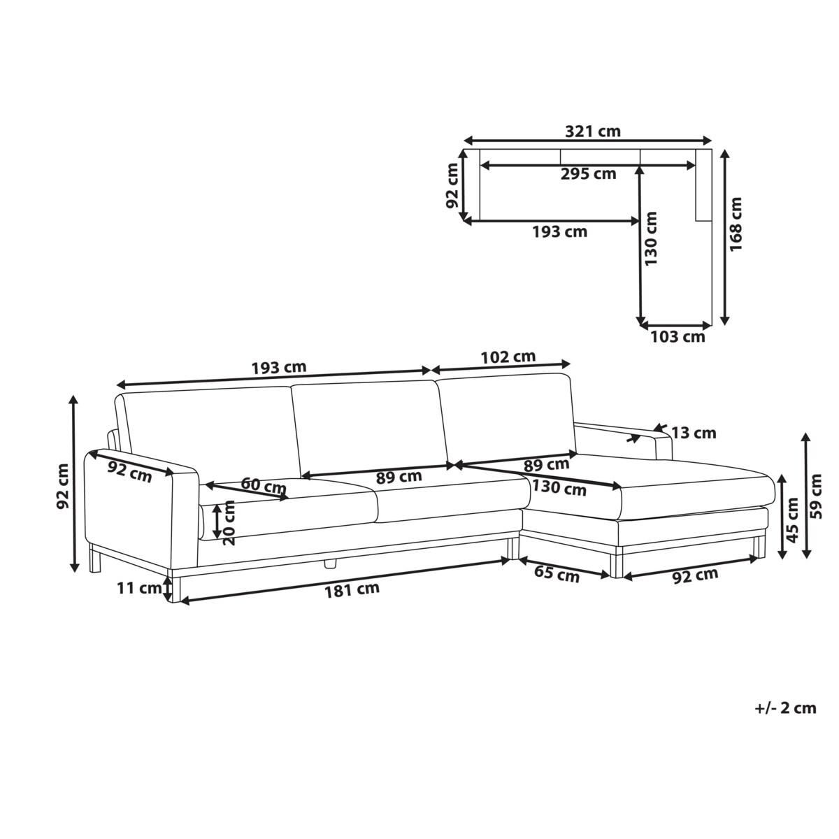 Narożnik dla 4 osób SIGGARD Boucle Biały Lewostronny