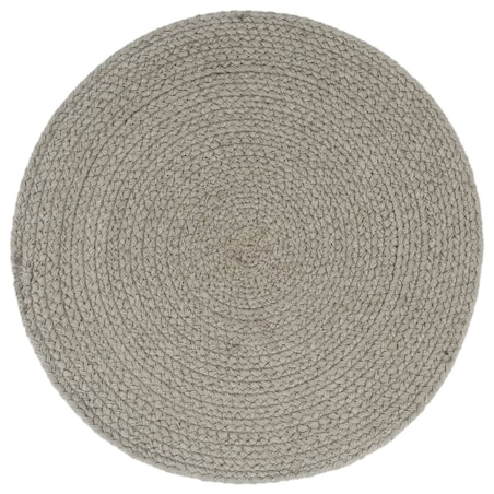 vidaXL Maty na stół, 6 szt., gładkie, szare, 38 cm, okrągłe, bawełna
