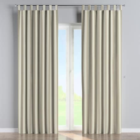 Zasłona na szelkach 1 szt. 130x245 beżowo-białe pionowe pasy (5,5cm)
