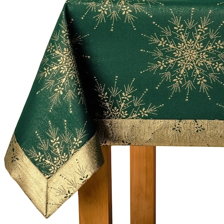 Obrus Śnieżynka zielony - 120x180 cm - zielony