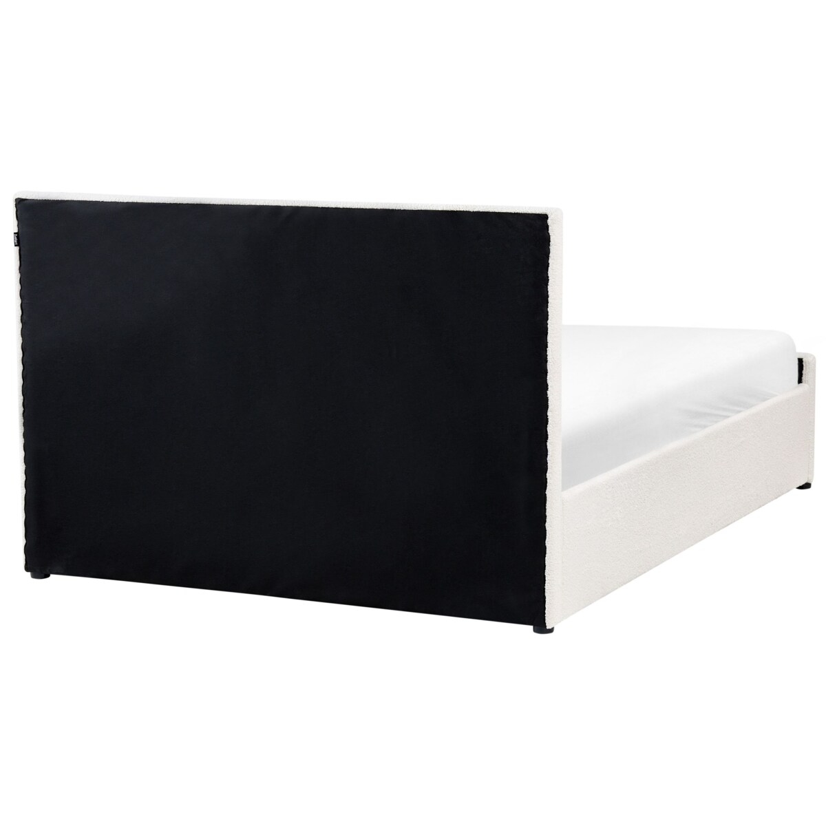 Łóżko z pojemnikiem Boucle ROCHEFORT 140 x 200 cm Złamana biel