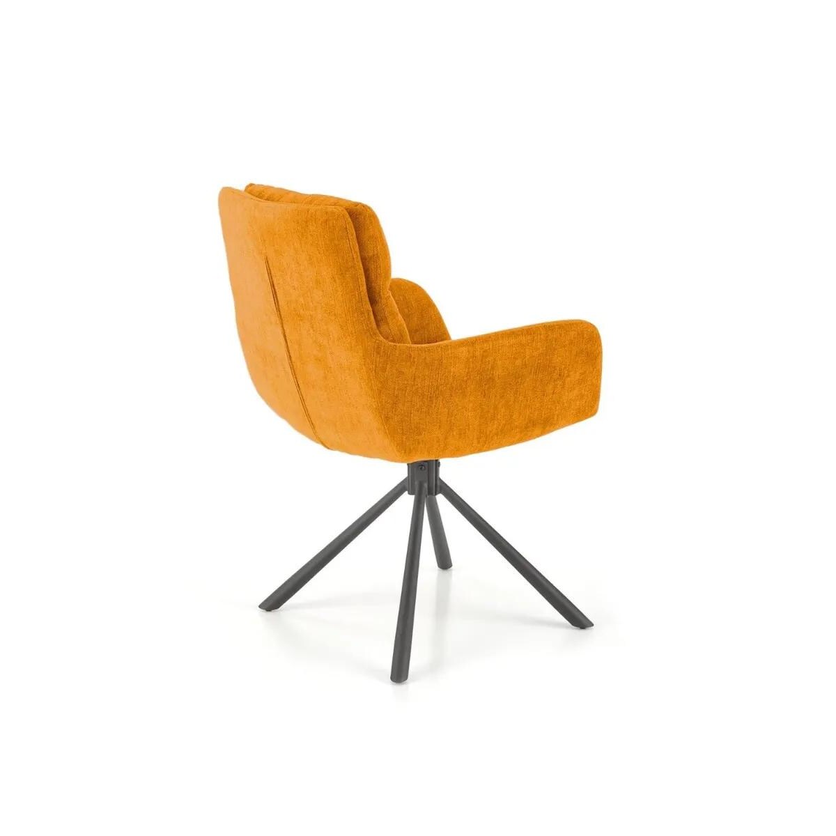 Krzesło tapicerowane K495 musztardowe obracane