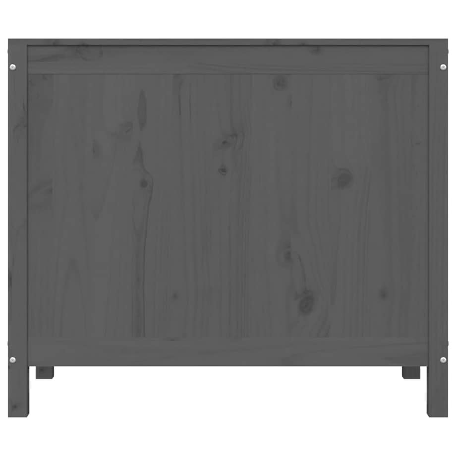 vidaXL Skrzynia na pranie, szara, 88,5x44x76 cm, lita sosna