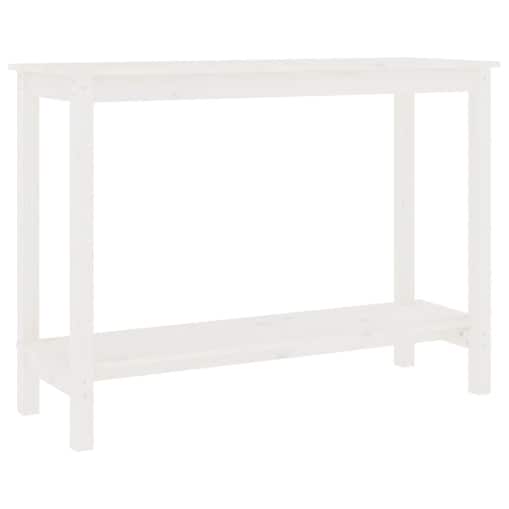 vidaXL Stolik konsolowy, biały, 110x40x80 cm, lite drewno sosnowe