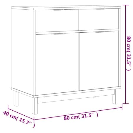vidaXL Szafka FLAM, 80x40x80 cm, lite drewno sosnowe