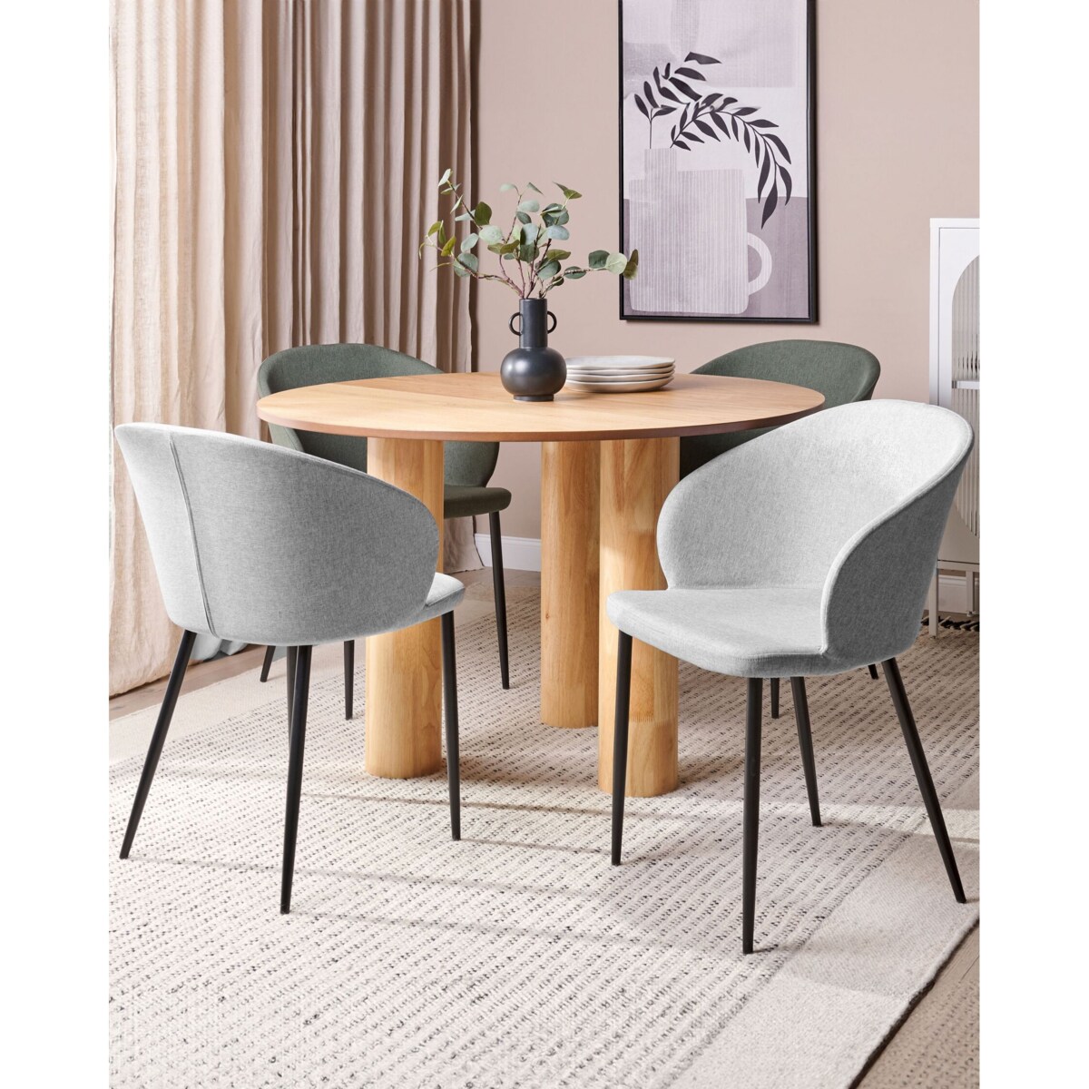 Zestaw 2 krzeseł do jadalni MASON Jasnoszary