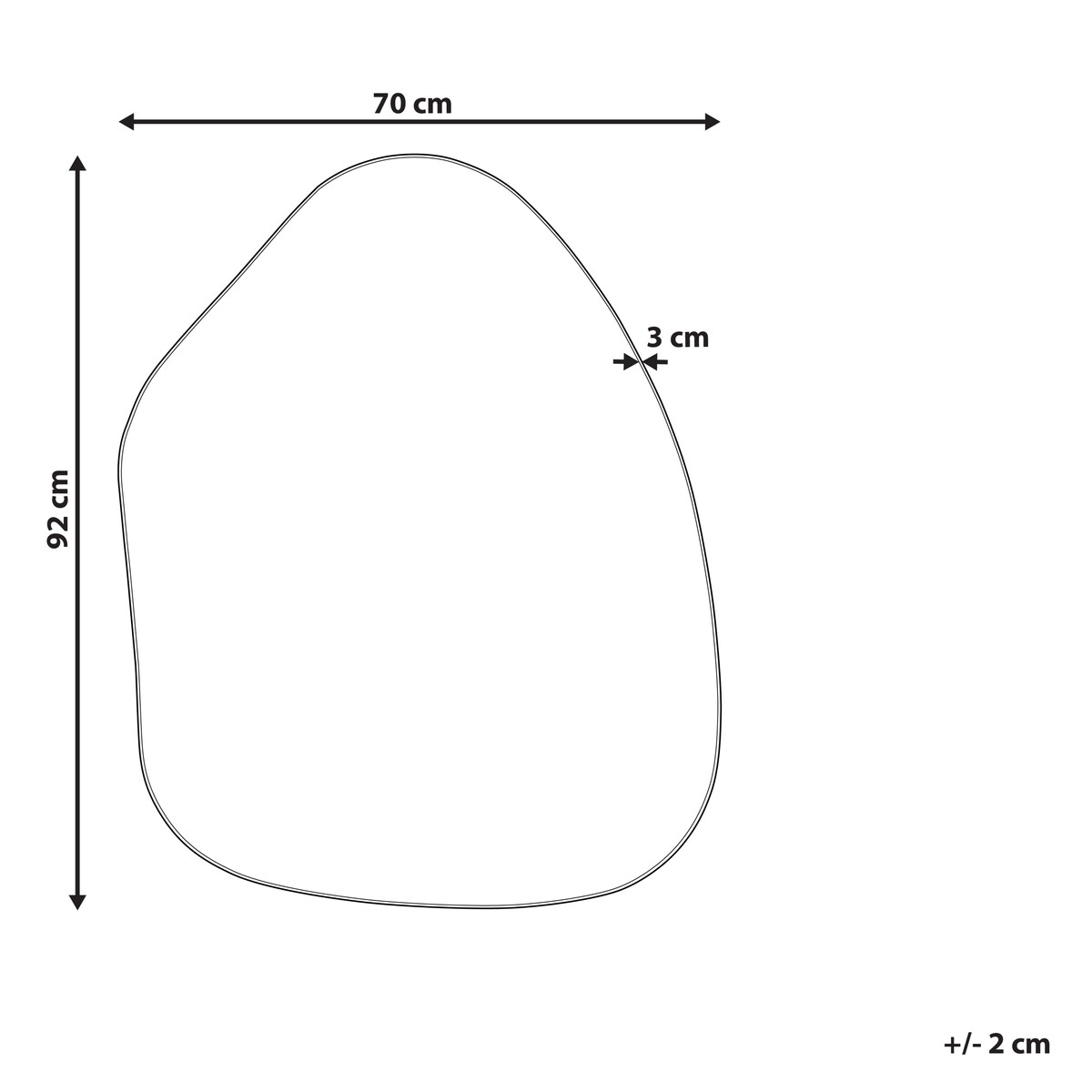 Lustro ścienne PUTEAUX 70 cm 92 cm Metal Czarny