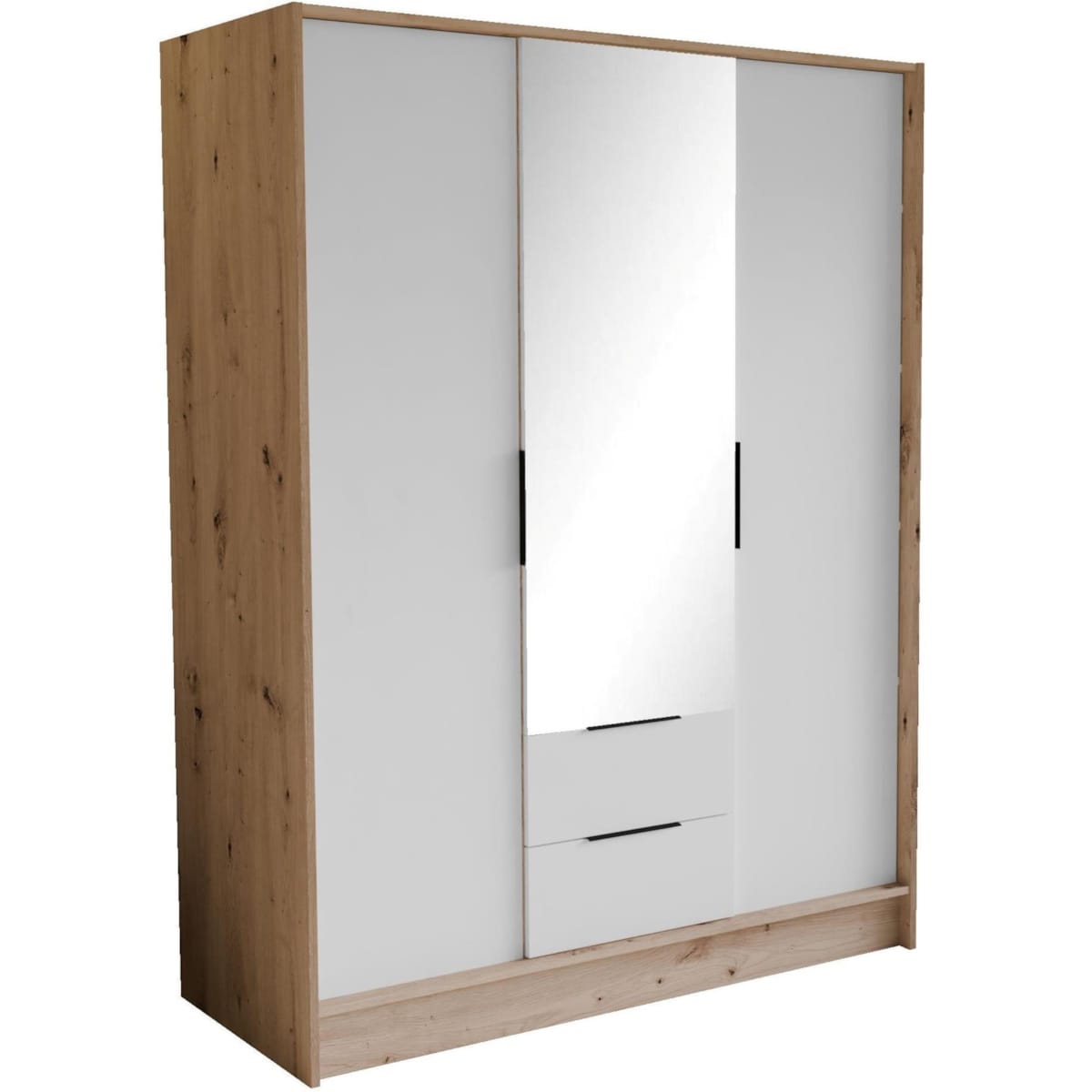 Szafa NIKOLA 150 z lustrem do garderoby, sypialni- sonoma+biały front