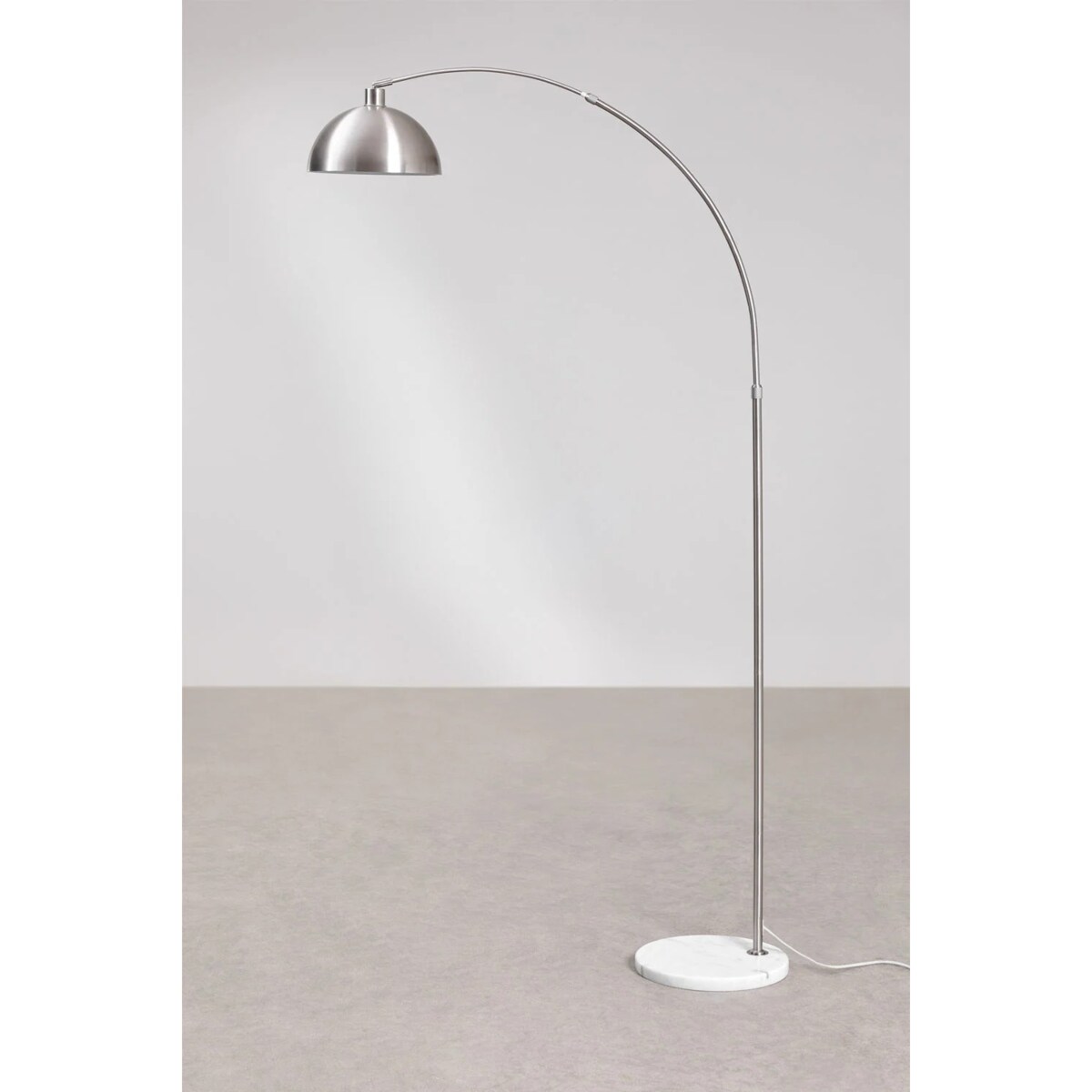 Lampa podłogowa srebrna z marmurem Delola