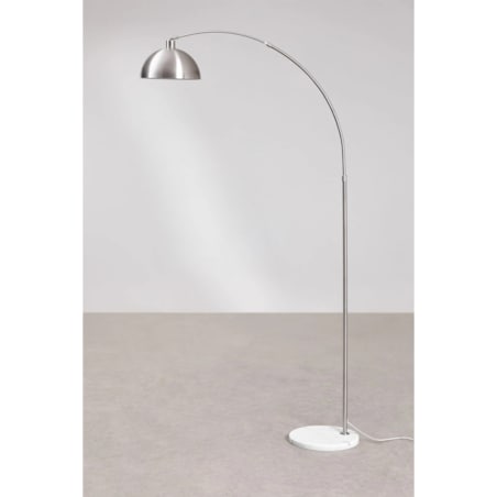 Lampa podłogowa srebrna z marmurem Delola