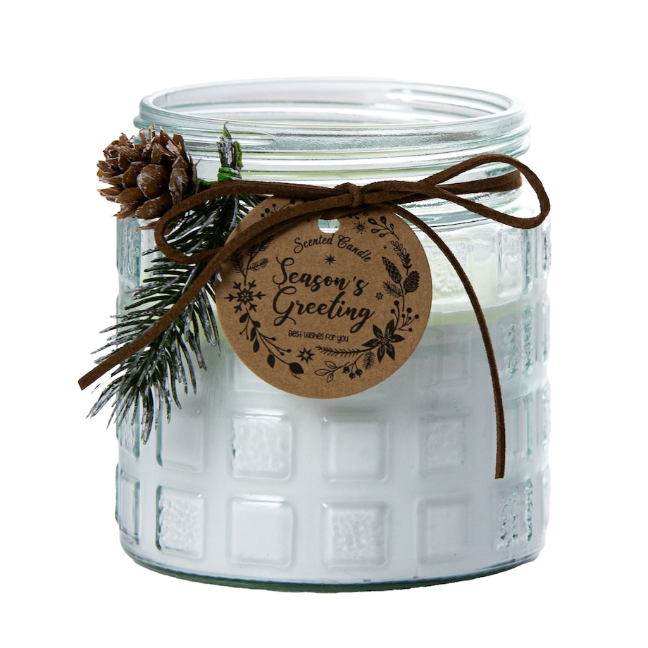 Świeczka Zapachowa Świeca Świąteczna Zapach Drzewny Dekoracja Biała