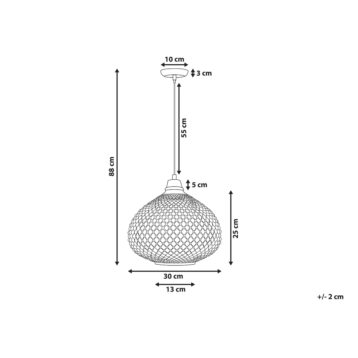 Lampa wisząca MADON Szkło Złoty