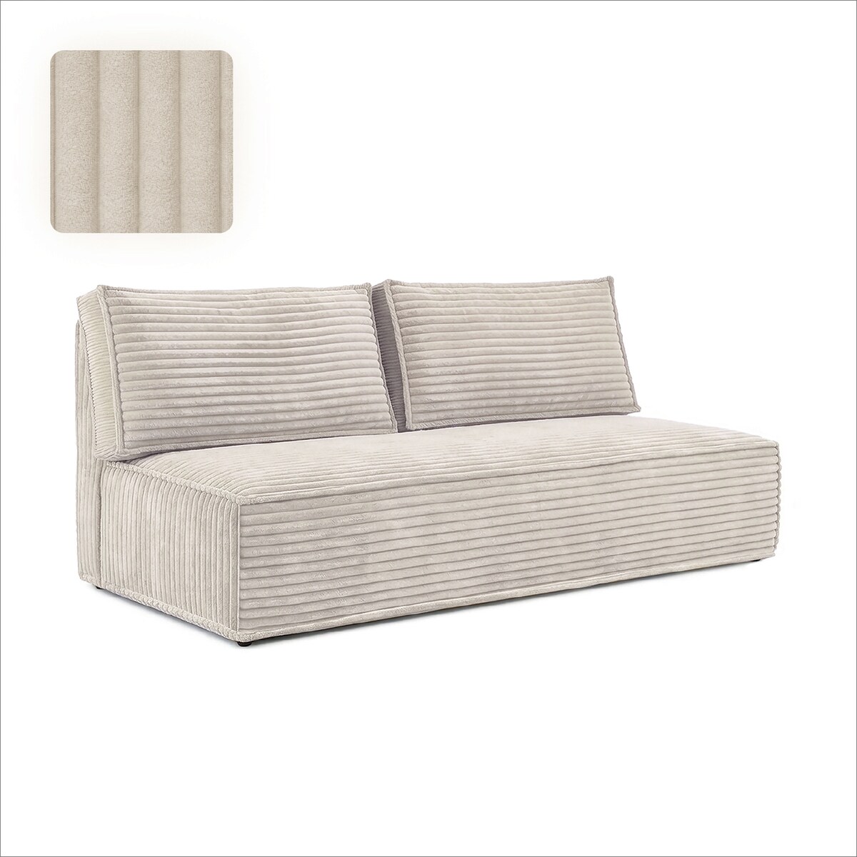 Kanapa Rozkładana z Funkcją Spania Sofa Dwuosobowa Do Salonu Beżowa MAVIA