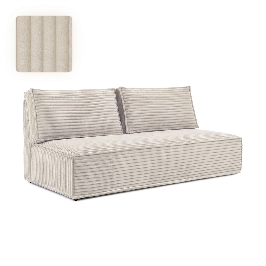 Kanapa Rozkładana z Funkcją Spania Sofa Dwuosobowa Do Salonu Beżowa MAVIA