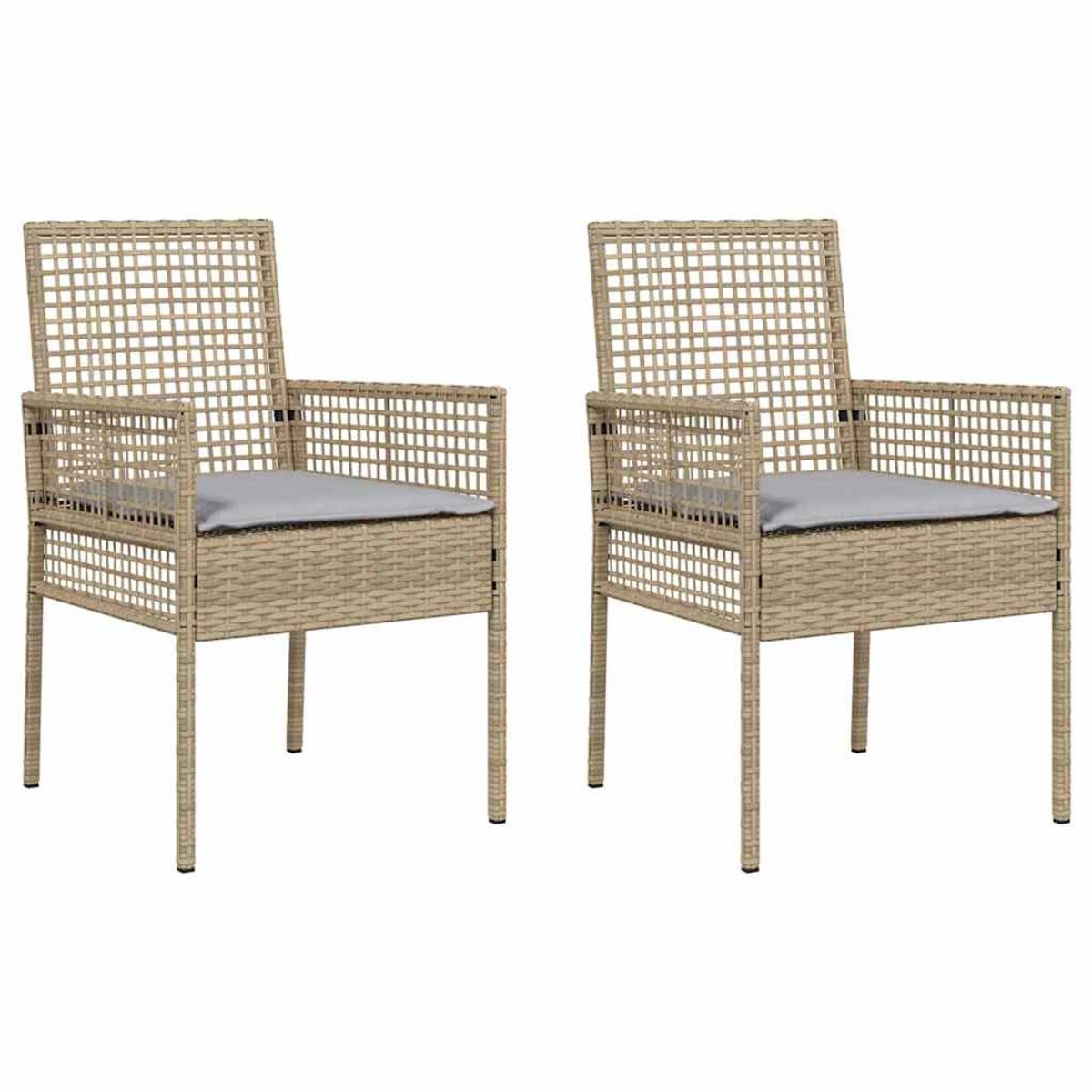 vidaXL Krzesło Ogrodowe 2 pcs Beżowy 53 x 60 x 85cm polirattan