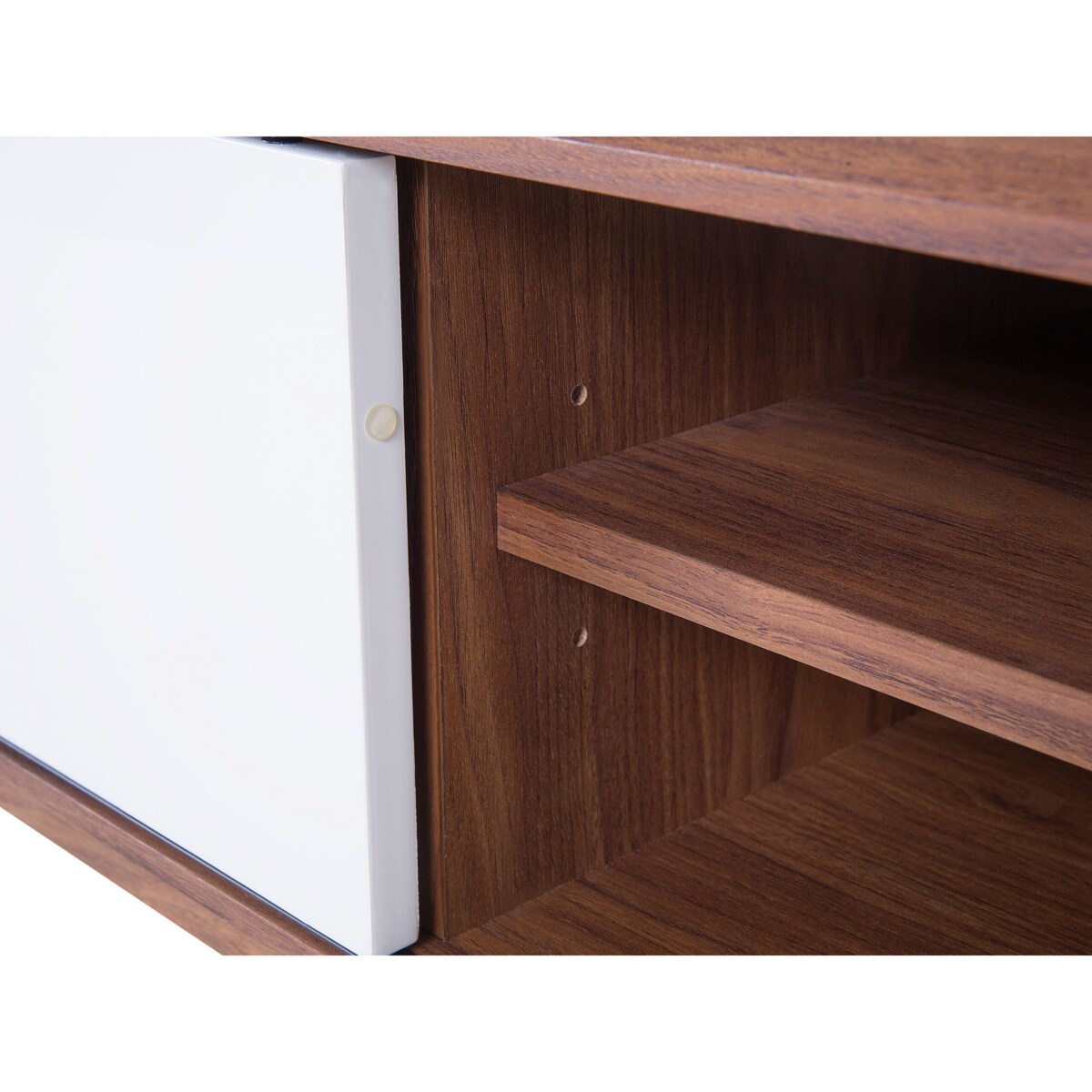 Szafka RTV ciemne drewno z białym BUFFALO