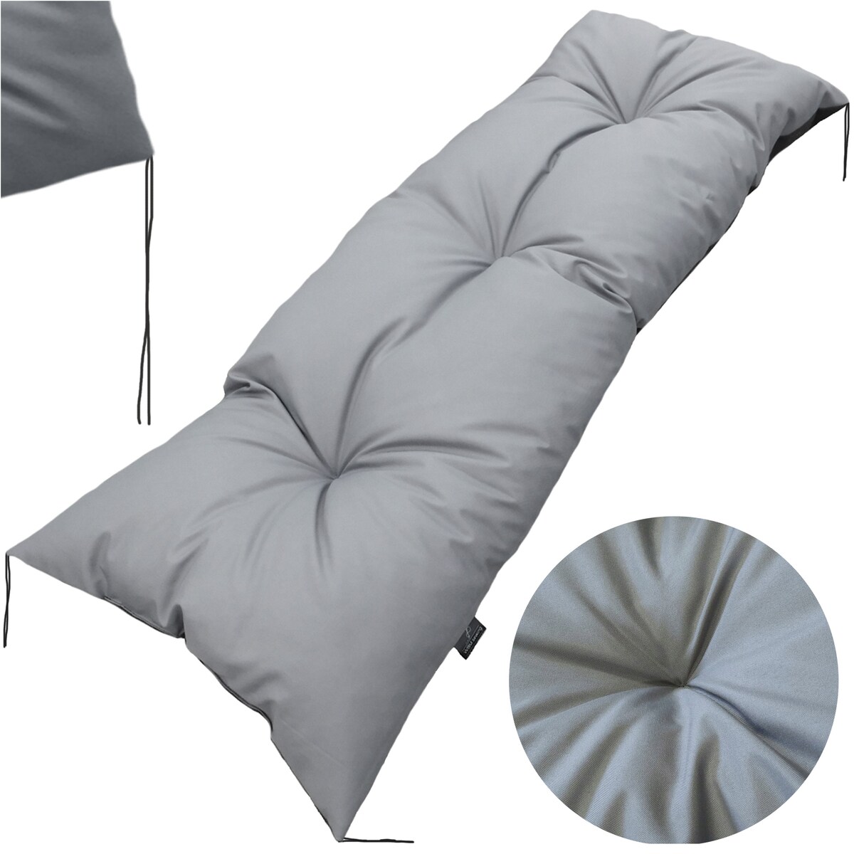 Poduszka Ogrodowa Na Huśtawkę Ławkę 120X40 Cm Na Meble Palety Wodoodporna Szara