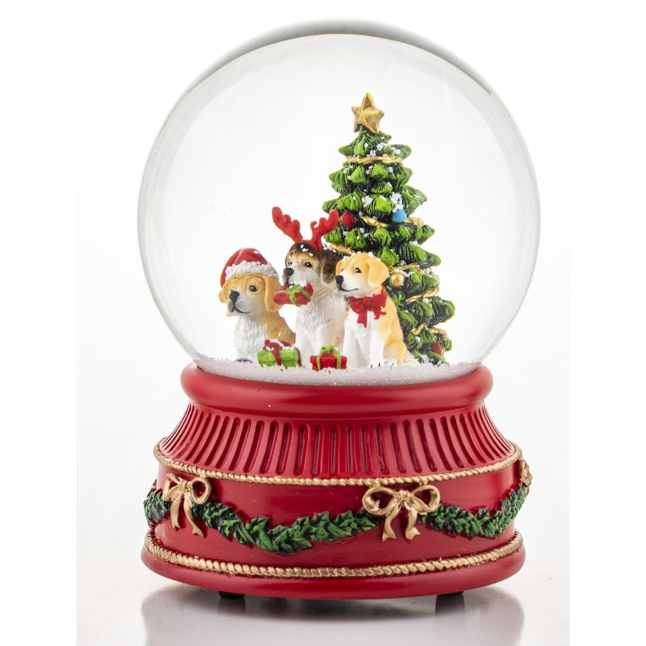 Szklana kula śnieżna z pozytywką 12,5x9x8,5 cm TRE CANI