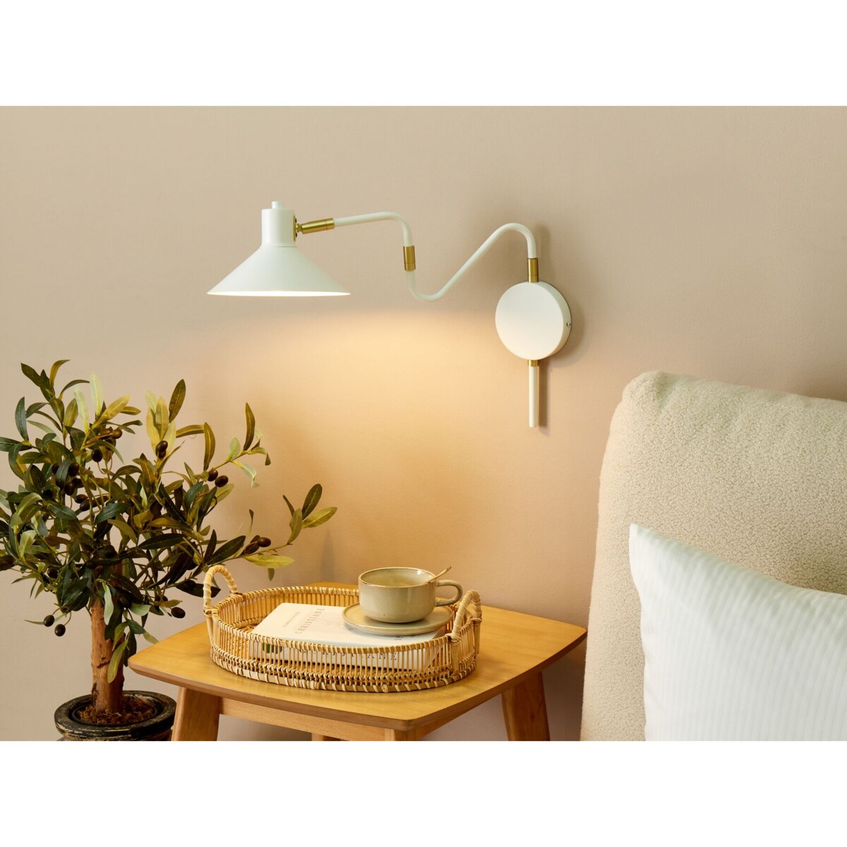 Lampa ścienna metalowa biała BALIEM