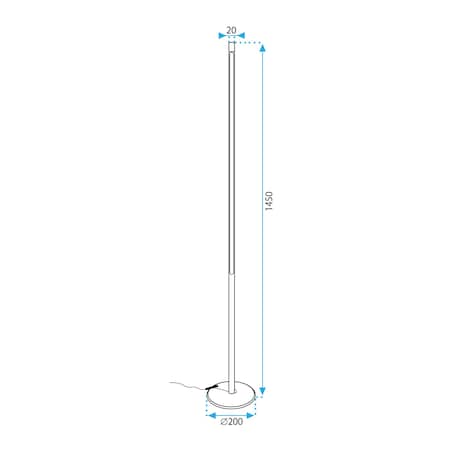 Lampa Podłogowa Led App1415-F Led Czarny, Metal