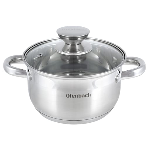 Garnek ze stali nierdzewnej z pokrywką 1.5L indukcja gaz OFENBACH