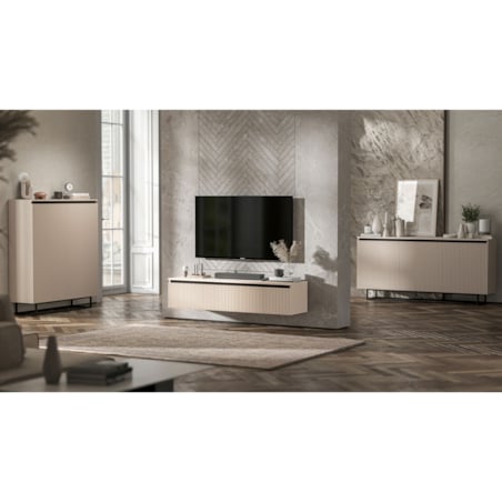 Nowoczesna Wisząca Szafka RTV Glamour Komoda RTV Kaszmir Mat 140 cm