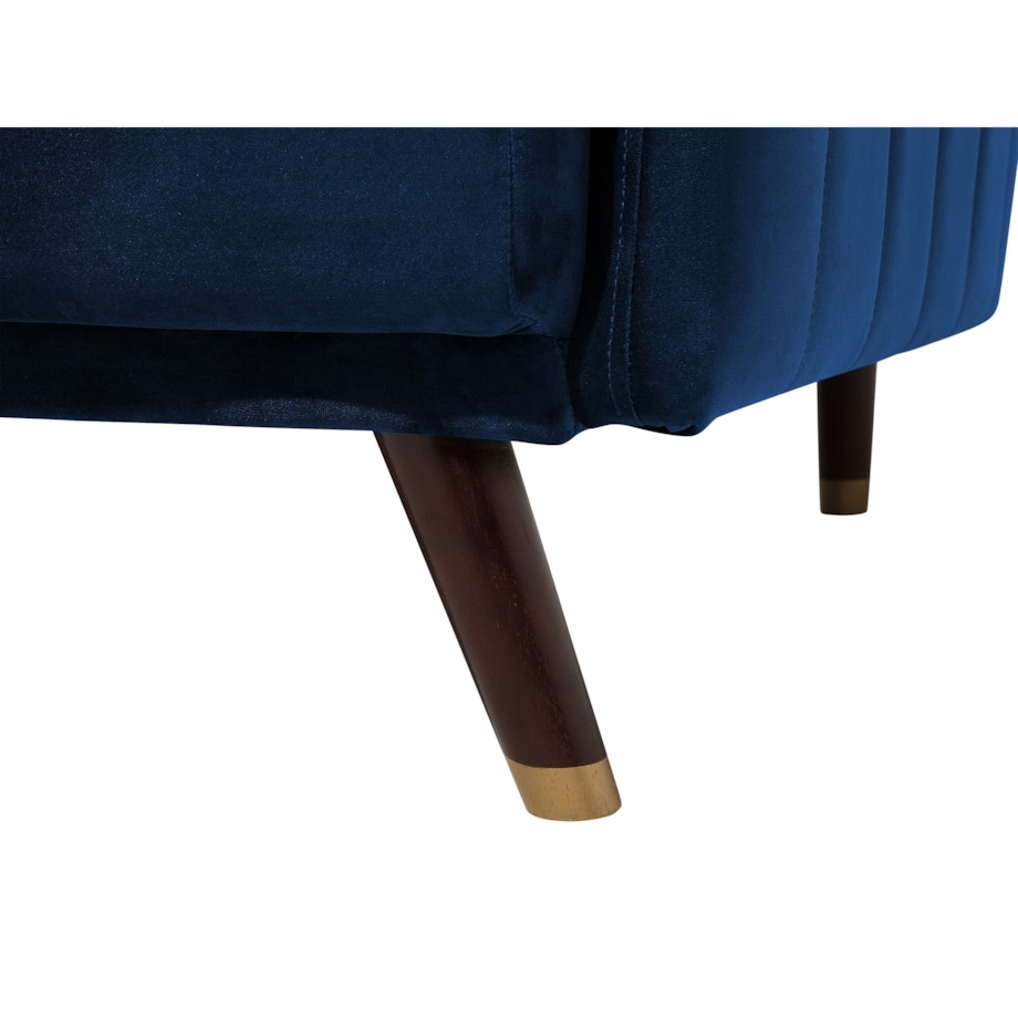 Sofa rozkładana welurowa niebieska SENJA