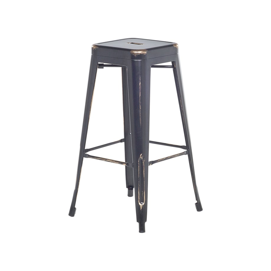 Zestaw 2 stołków barowych metalowych 76 cm czarno-złoty CABRILLO