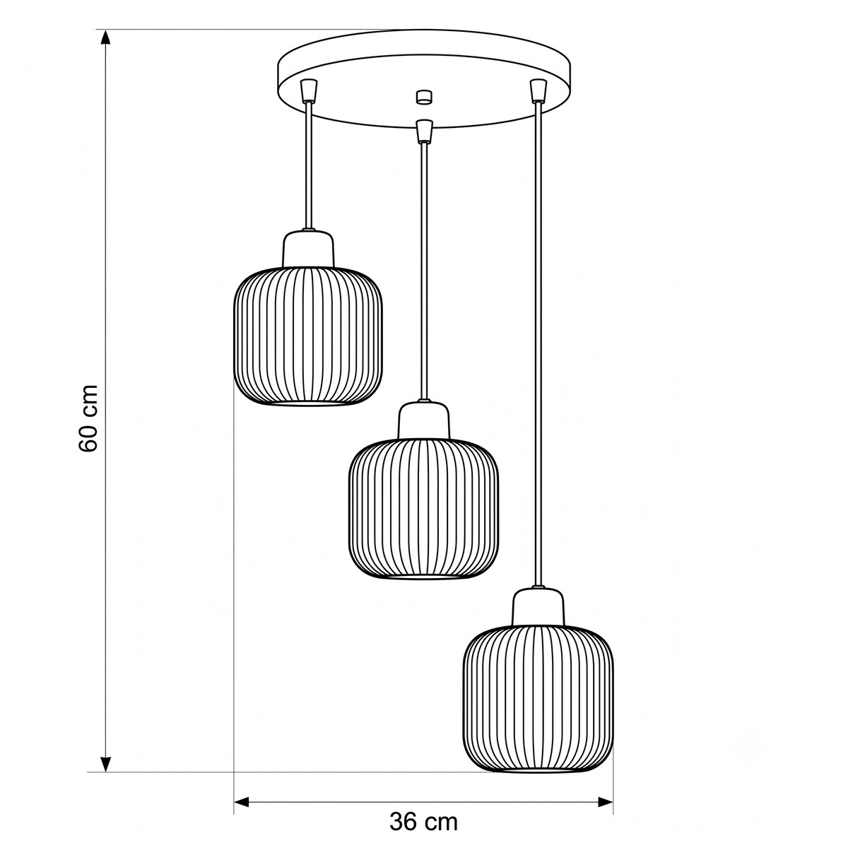 lampa wisząca kaskadowa 3 punktowa edylit nowoczesna