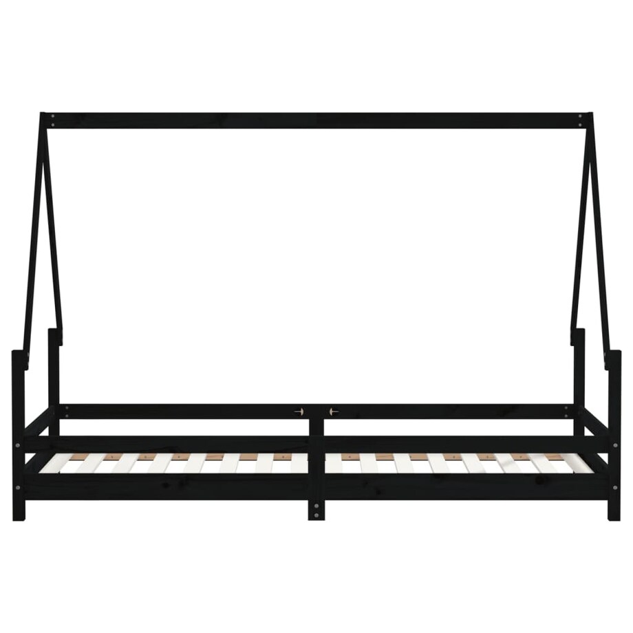 vidaXL Rama łóżka, czarna, 80x200 cm, lite drewno sosnowe