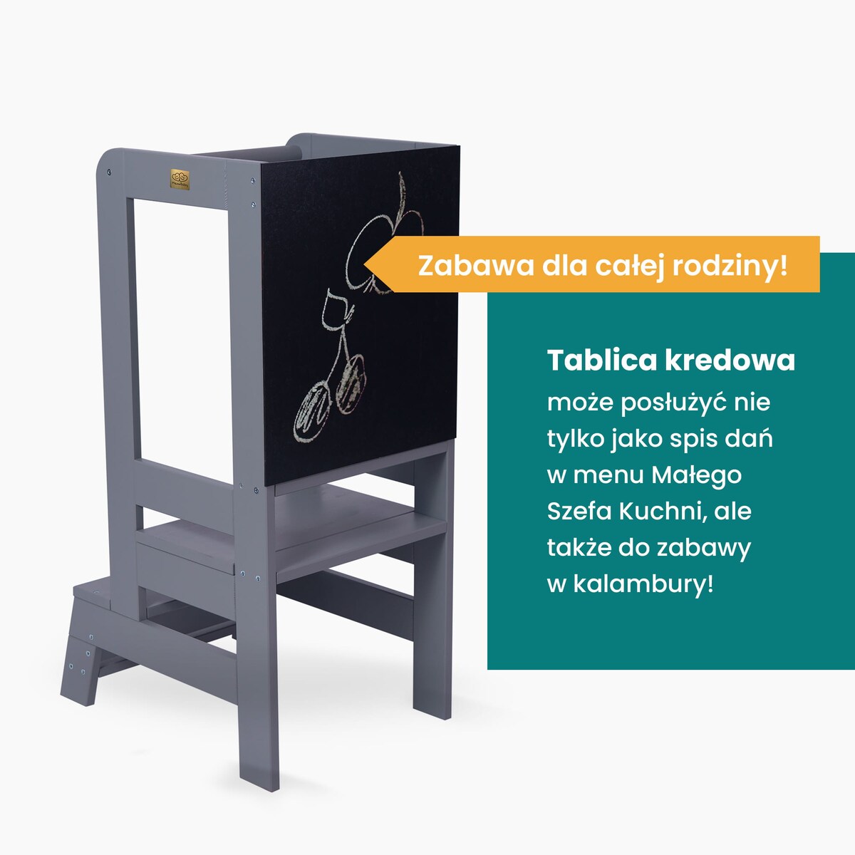 Kitchen Helper z Tablicą Drewniany Pomocnik Kuchenny dla Dziecka, Niebieski