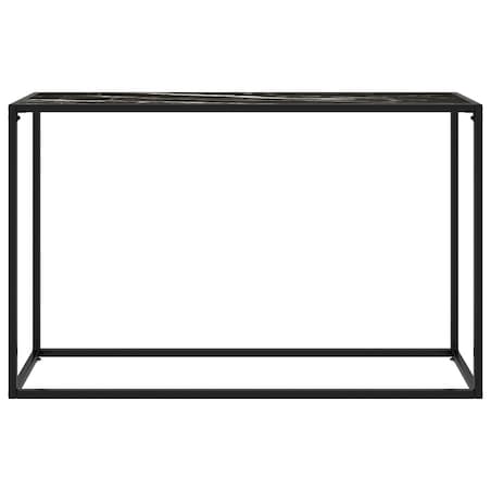 vidaXL Stolik konsolowy, czarny, 120x35x75 cm, szkło hartowane