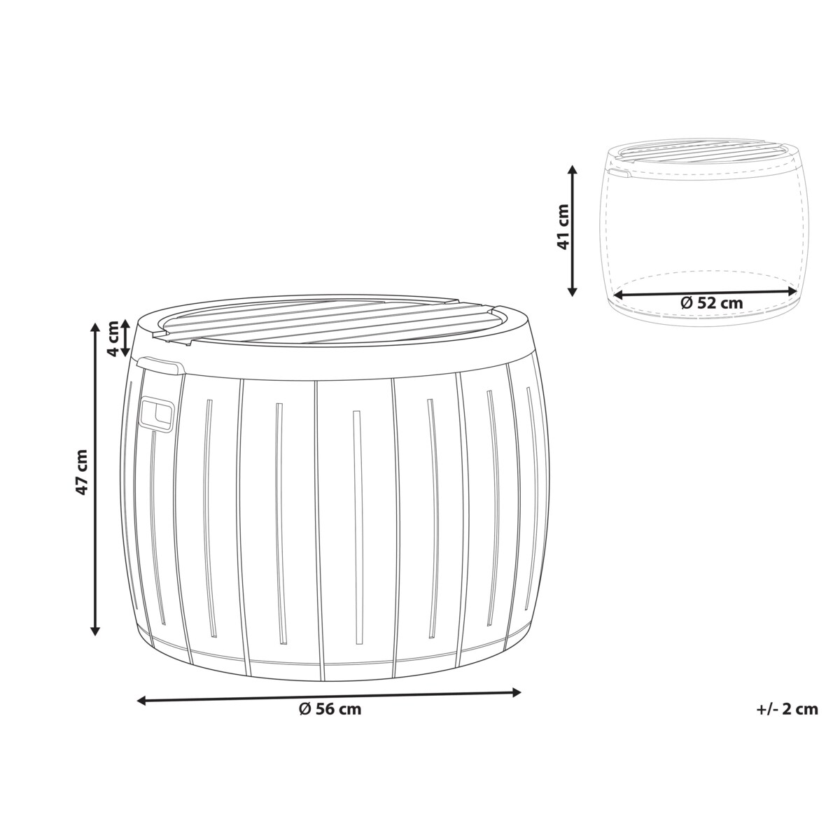 Skrzynia ogrodowa PRINOS 56 cm 56 cm Szary