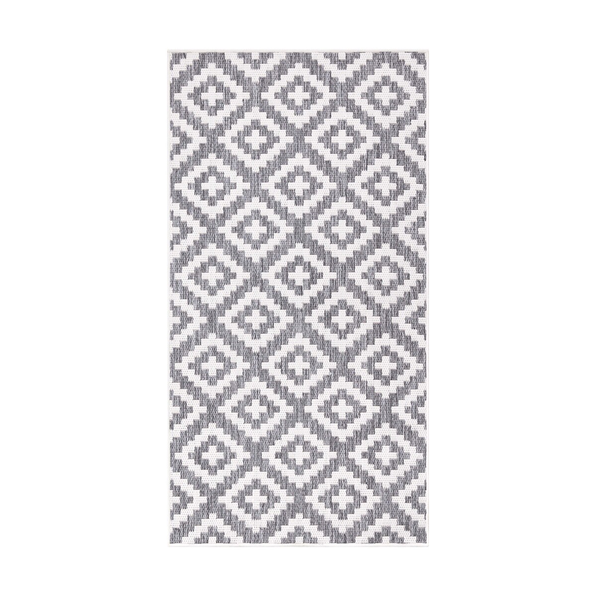 Dywan na zewnątrz i do wnętrz romby Sunny 4610 Szary Krem 160x230