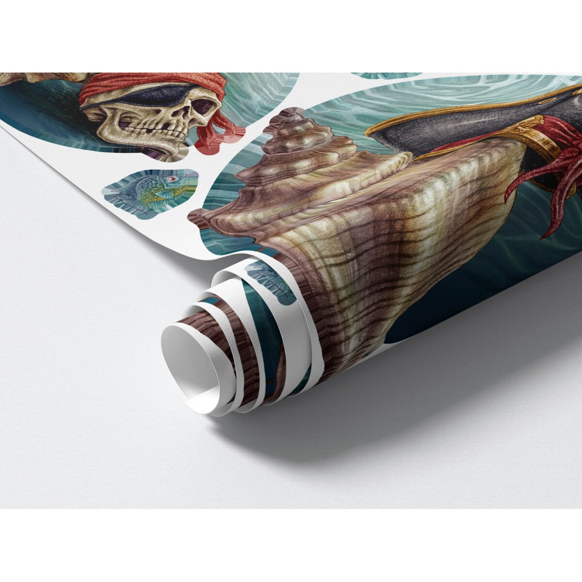 Zestaw naklejek na ścianę, Podwodny świat meduzy, 100cm