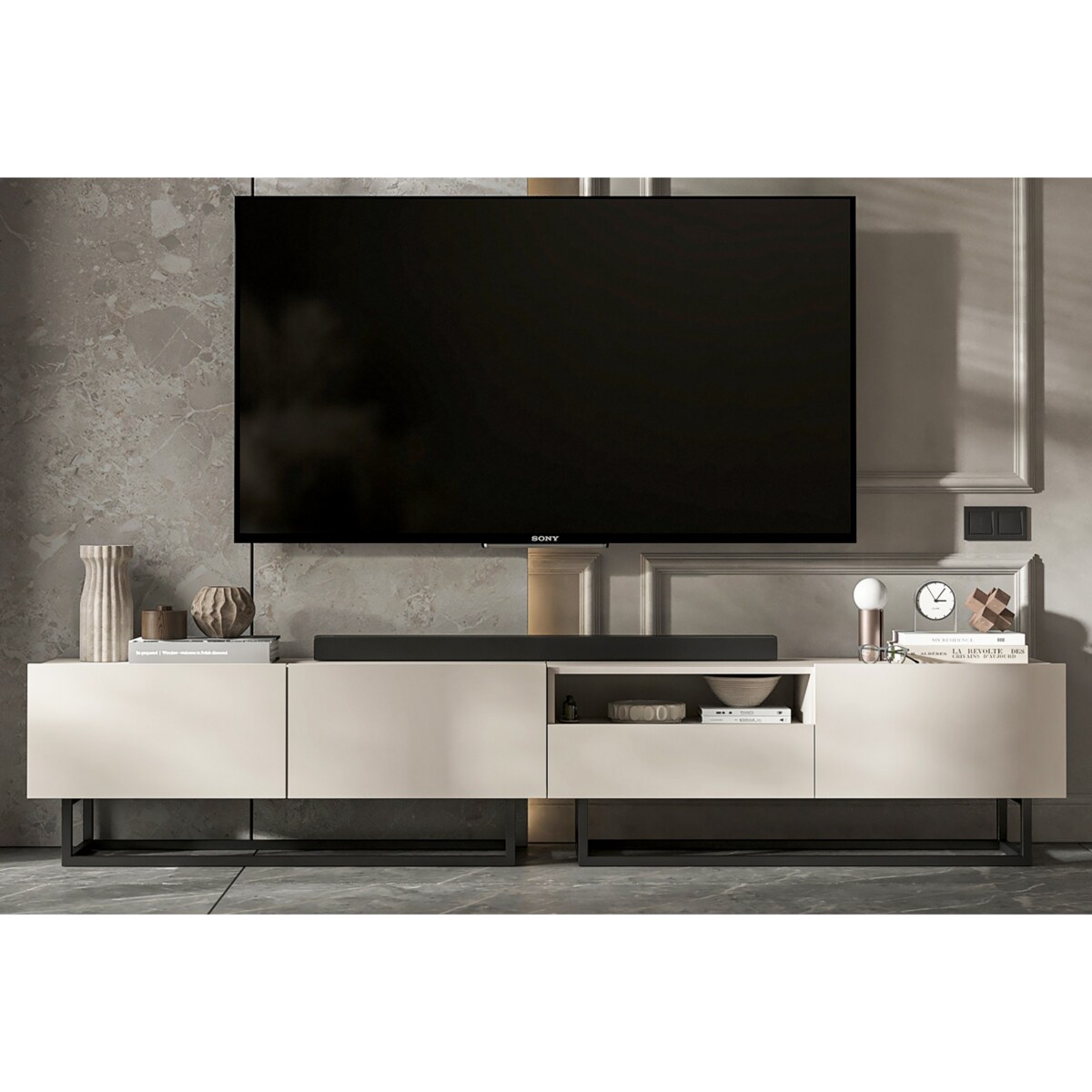 Szafka RTV Loft Kaszmir MAT Komoda RTV Loft Szuflada 240 cm