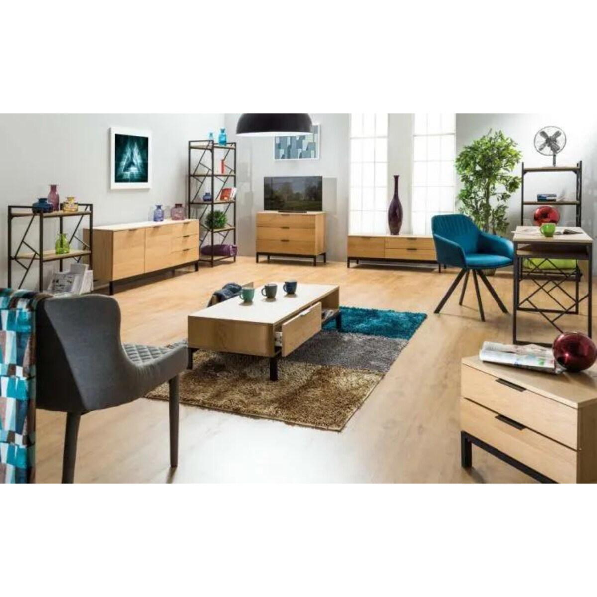 Regał TABLO R3 dąb/ciemny brąz