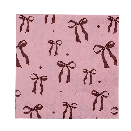 Serwetki świąteczne Ribbon II 20szt. boże narodzenie, święta, świąteczne, różowy-czerwony, 16x16x3 cm