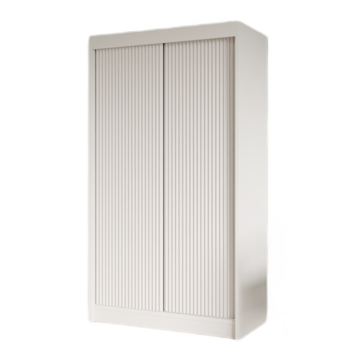 Szafa z ryflowanymi frontami przesuwna 120 cm - Biała