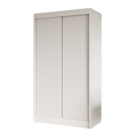 Szafa z ryflowanymi frontami przesuwna 120 cm - Biała