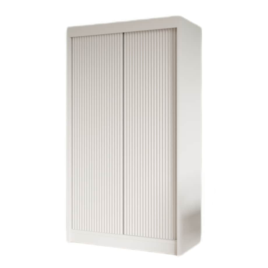Szafa z ryflowanymi frontami przesuwna 120 cm - Biała